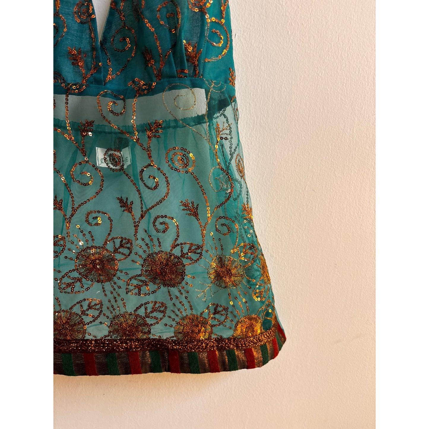 Sea green celestial halter neck top