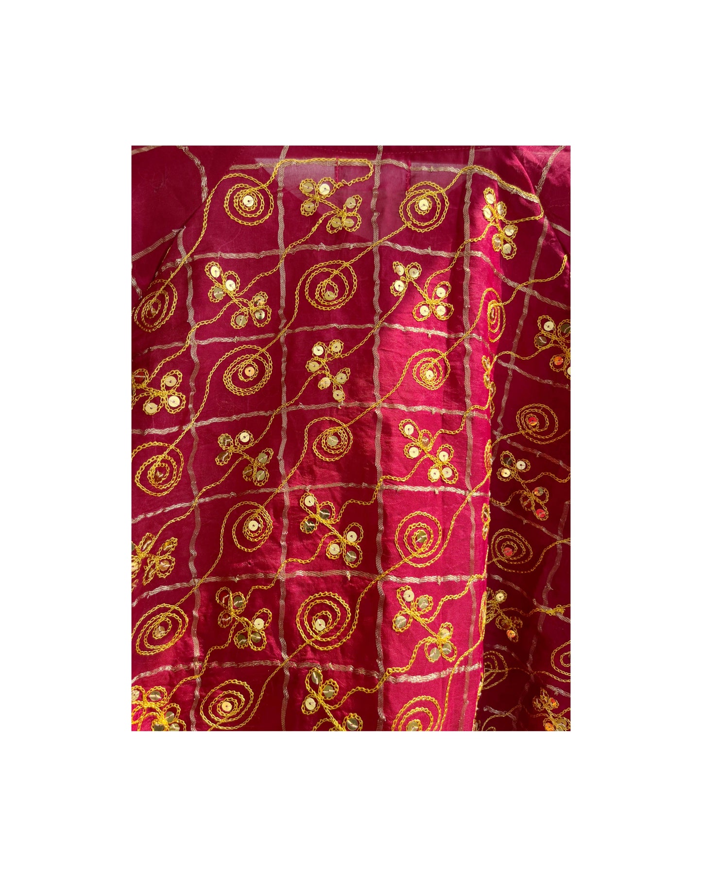 Marron aari work with sequins kurta