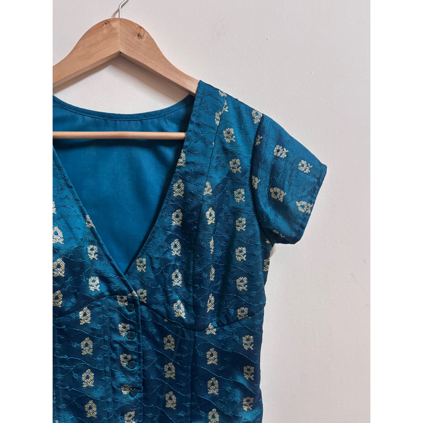 Blue silver weave apsara corset