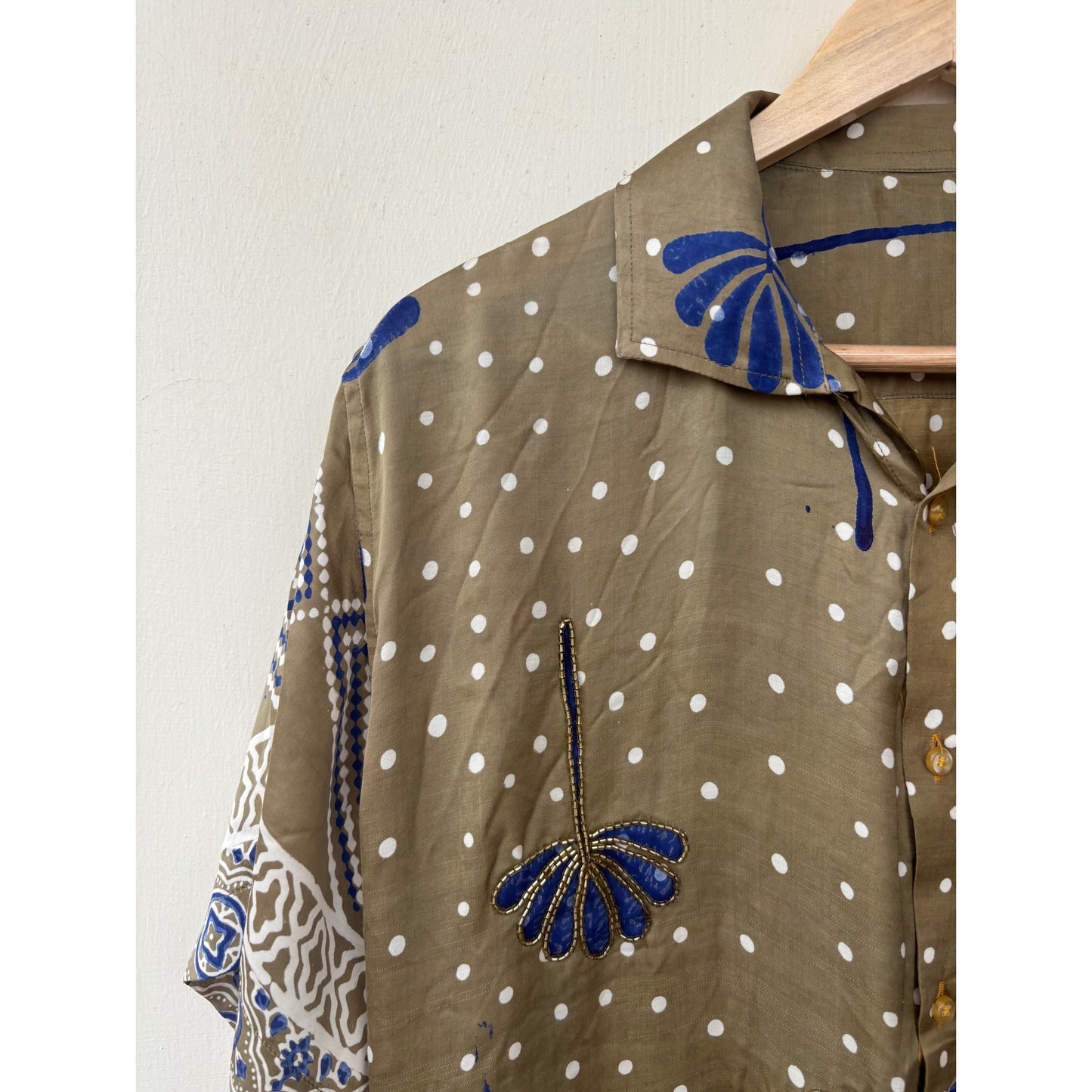 Ajrakh katdana work shirt