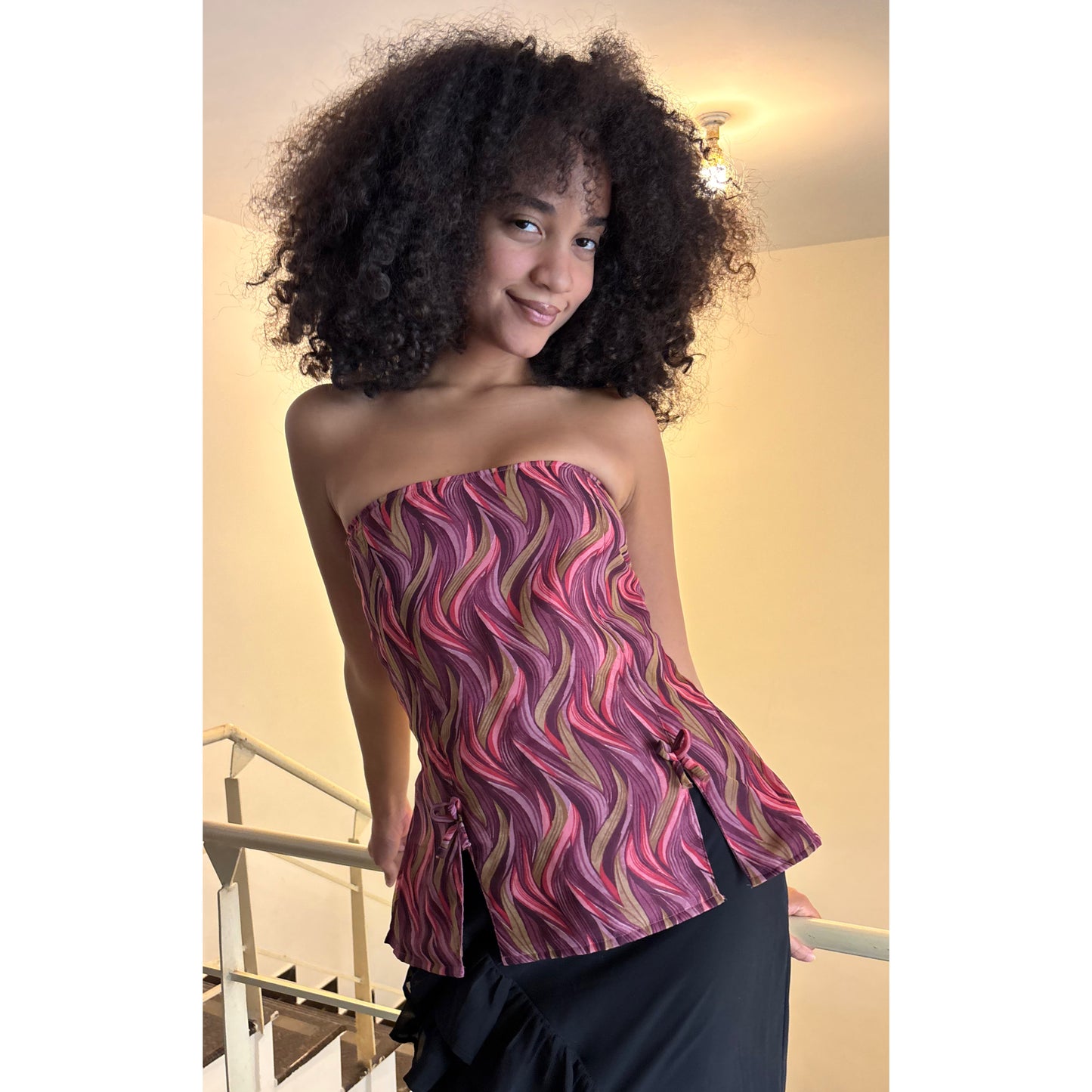 Purple pink sunset top