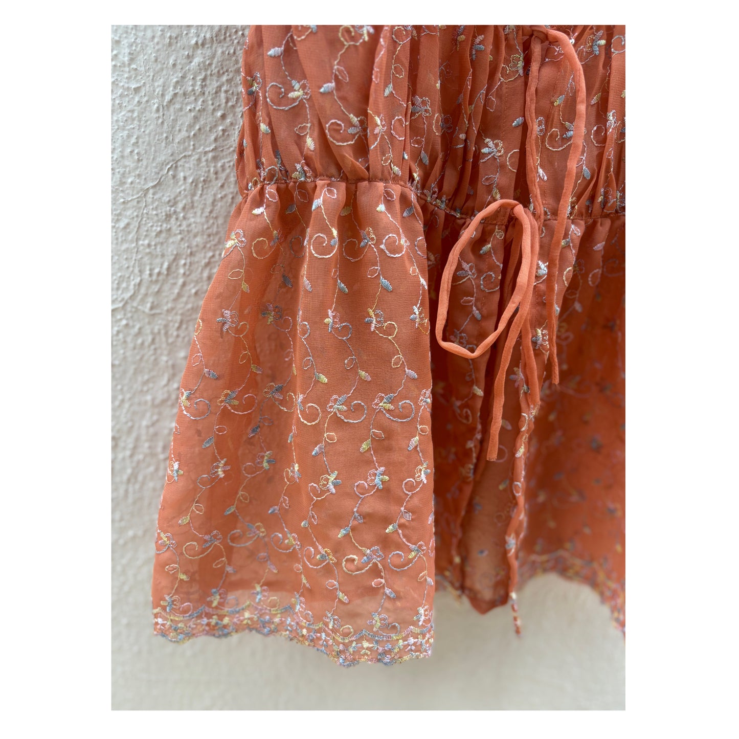 Peach embroidered top