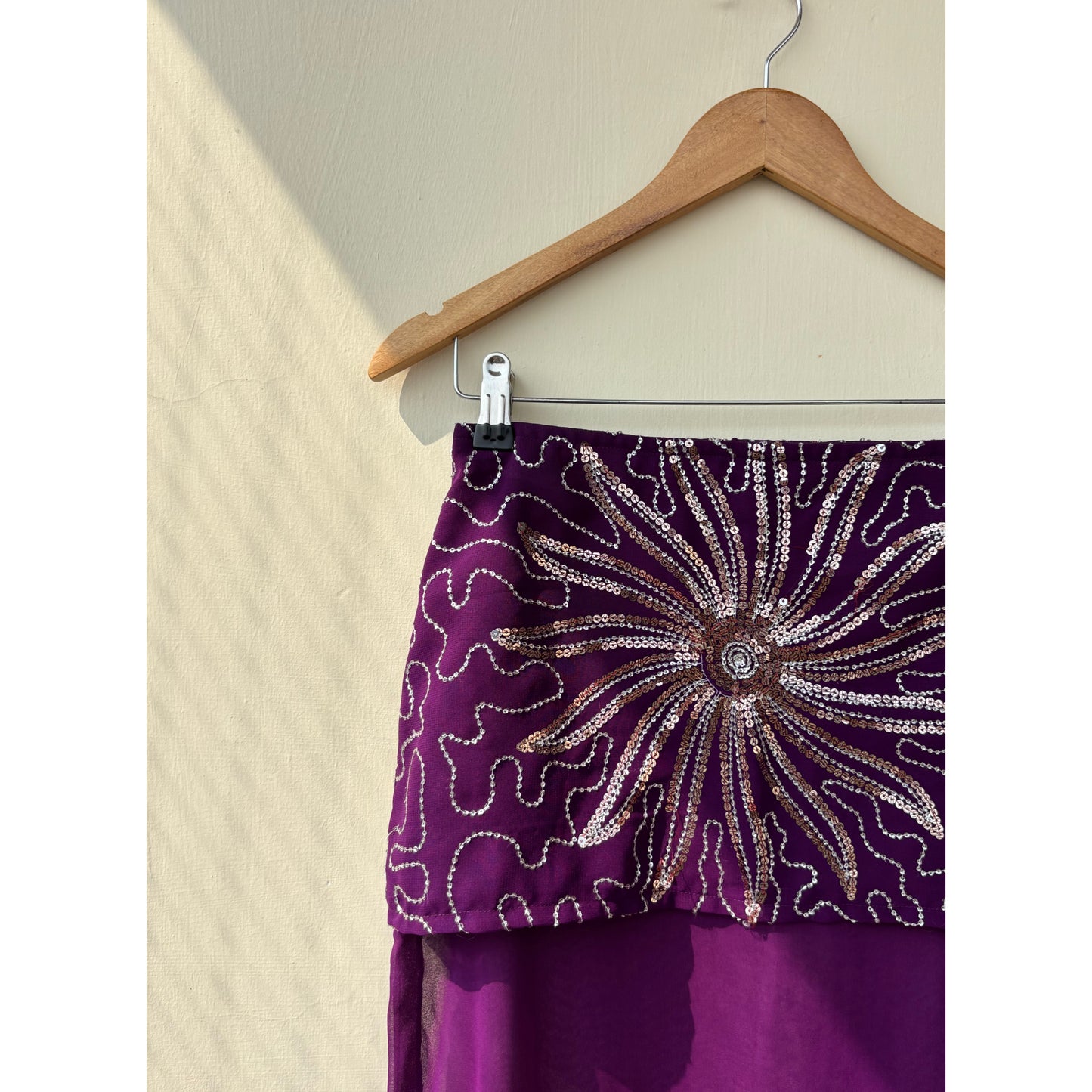 Purple starry sequins skirt