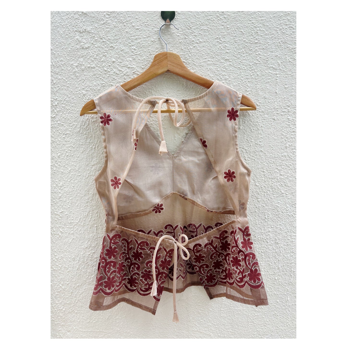 Brown with velvet flower top