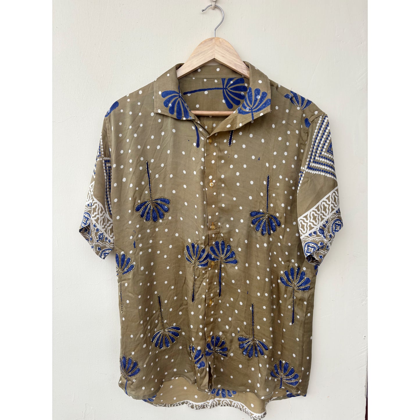 Ajrakh katdana work shirt