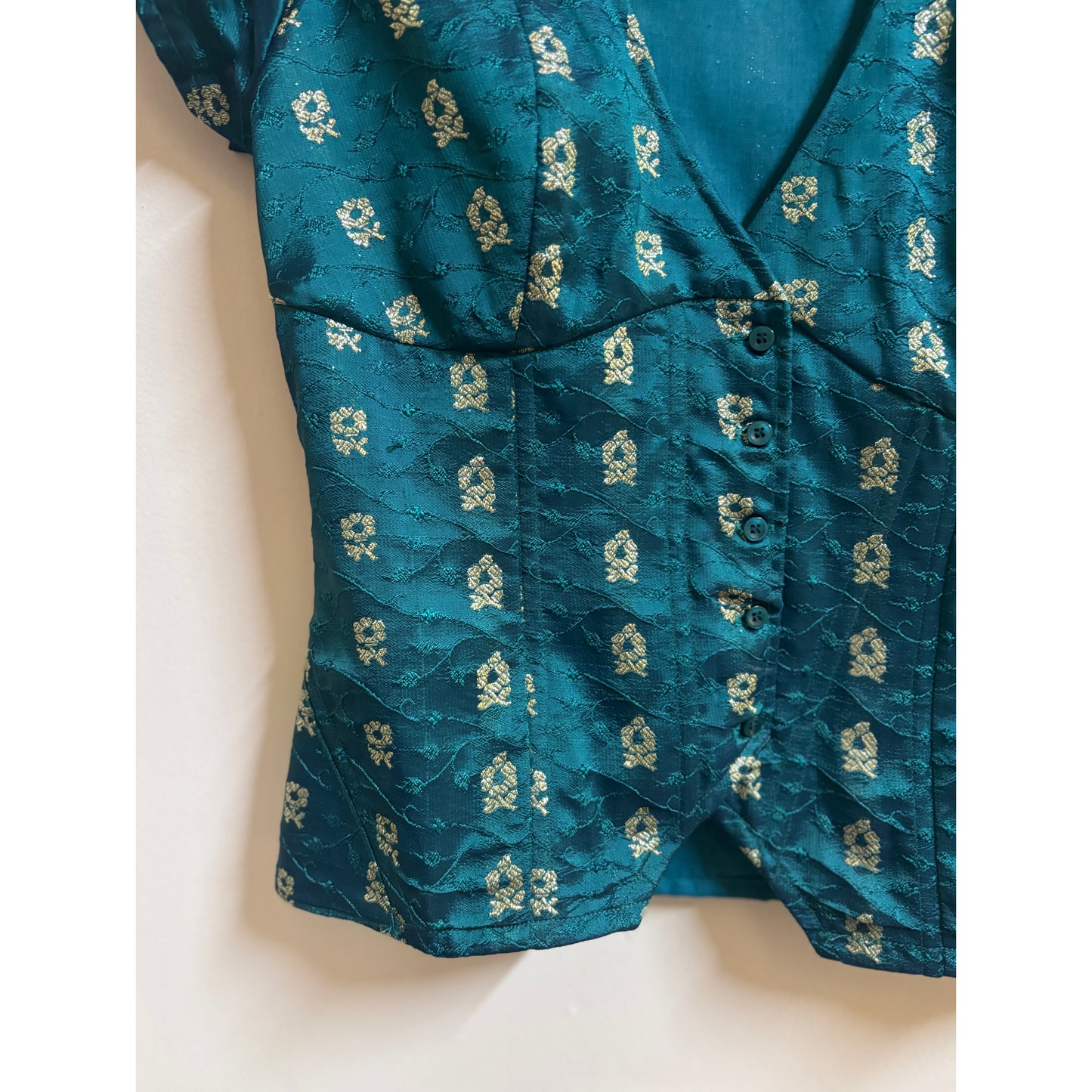 Blue silver weave apsara corset