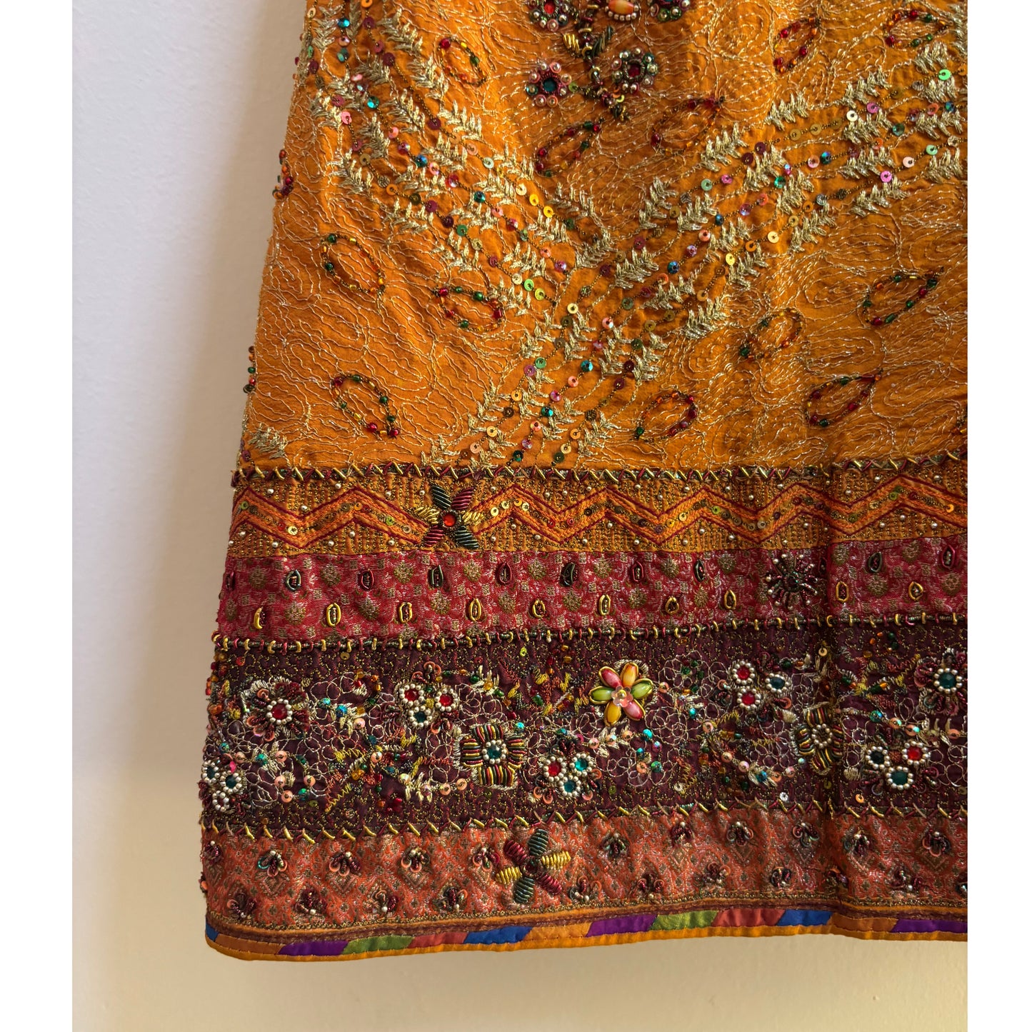 Rich burnt orange embroidered dress