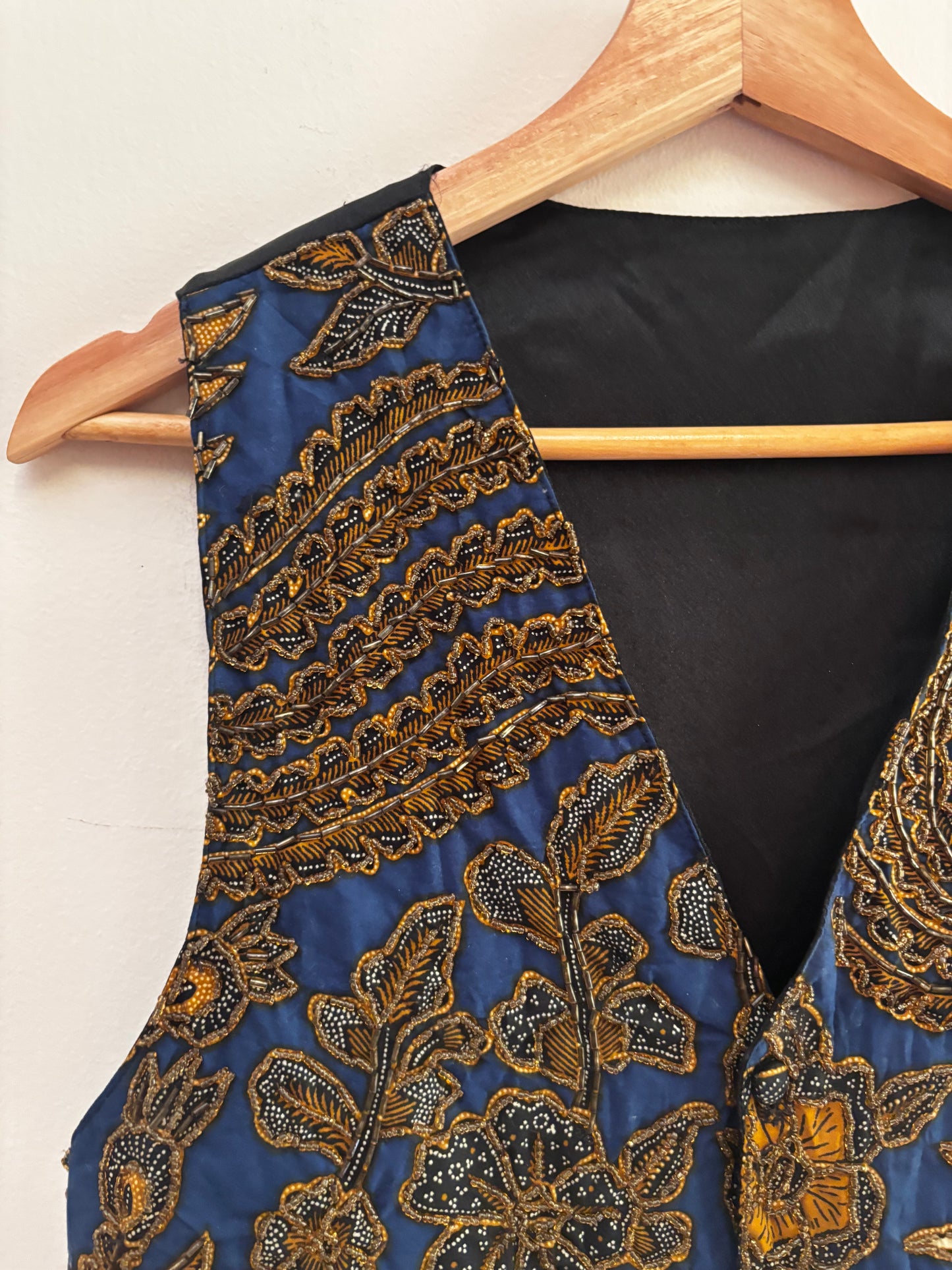 Garuda bird batik vest with handwork details