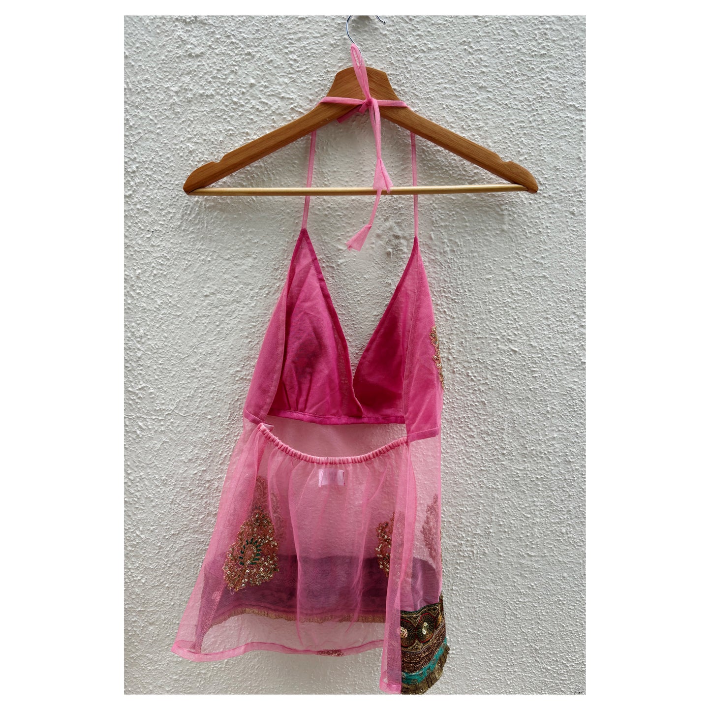Pink vintage motif top