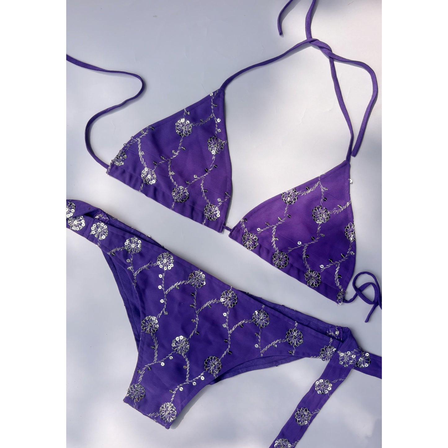 Purple sequins bikini