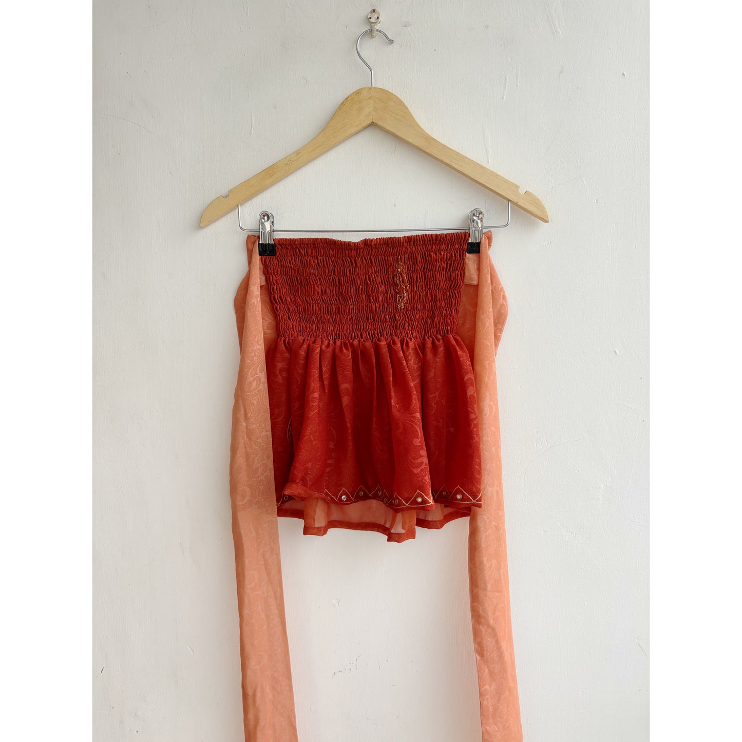 Orange self design top