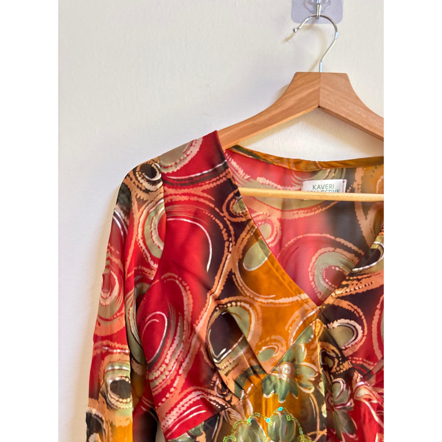 Artsy floral sequins top