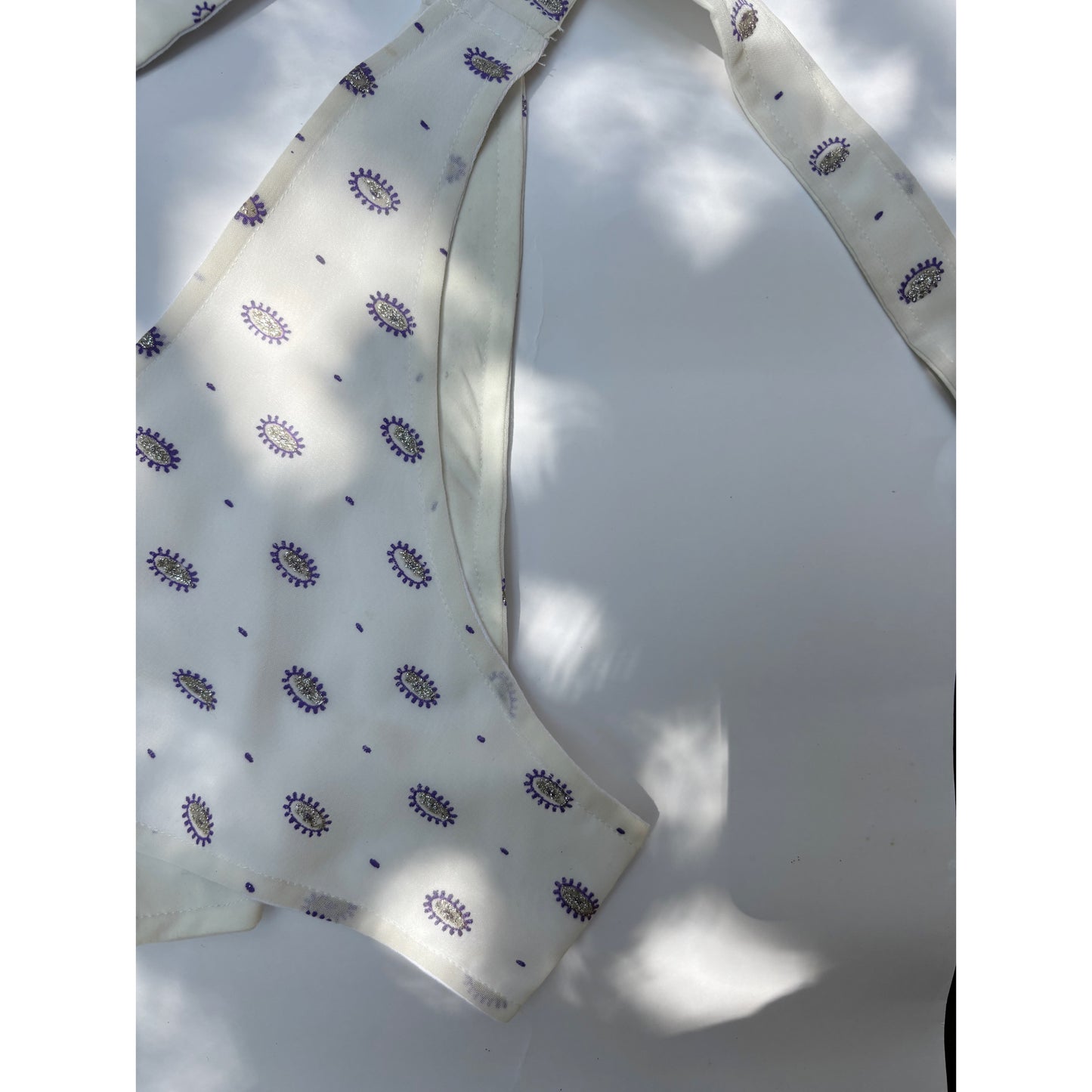 White with purple motif bikini
