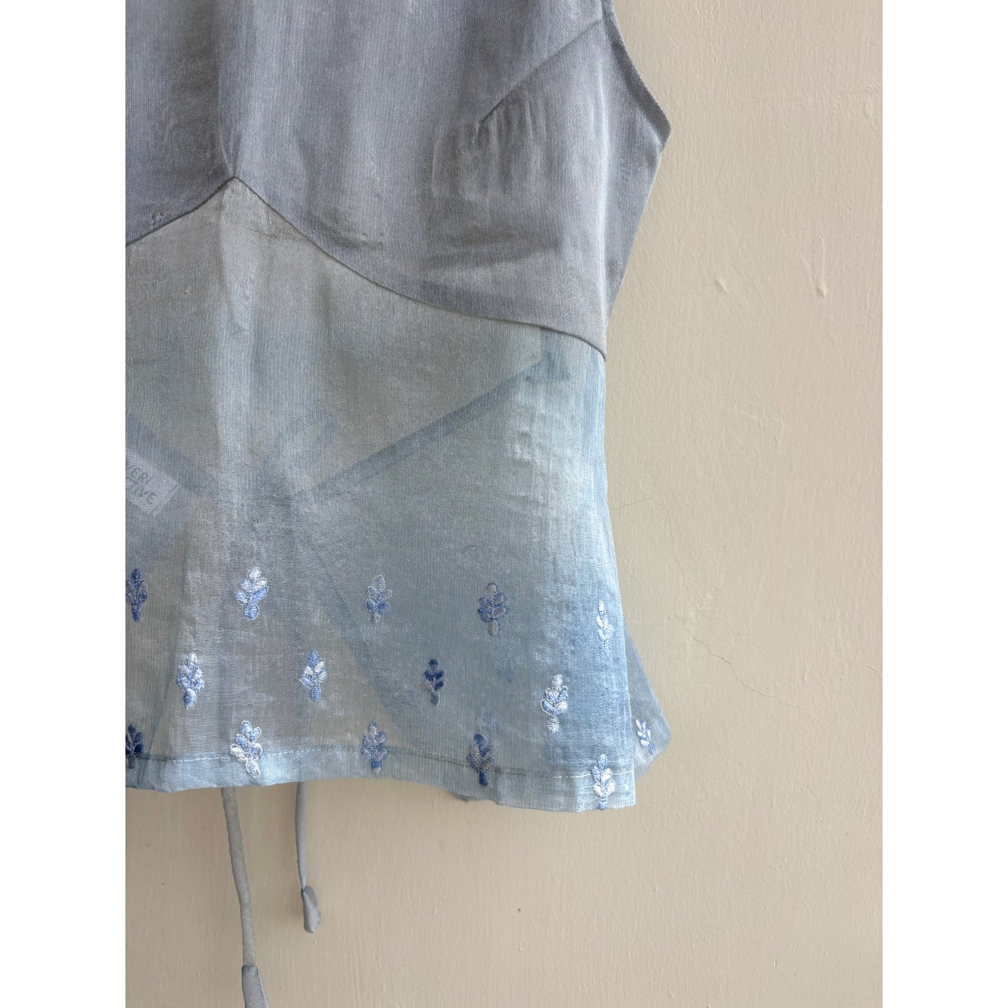 Grey embroidered motif top