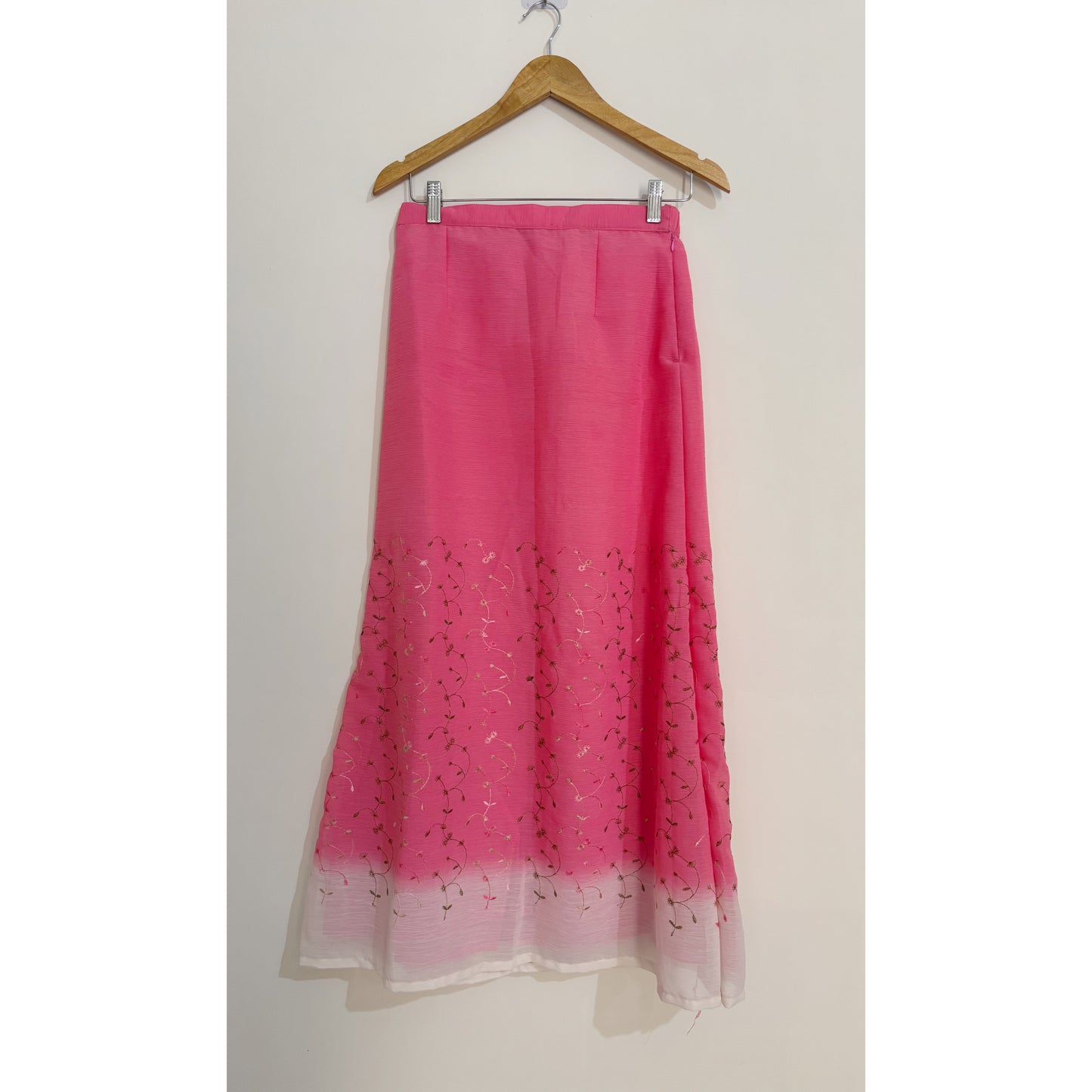 Pink & White Floral Embroidered Set