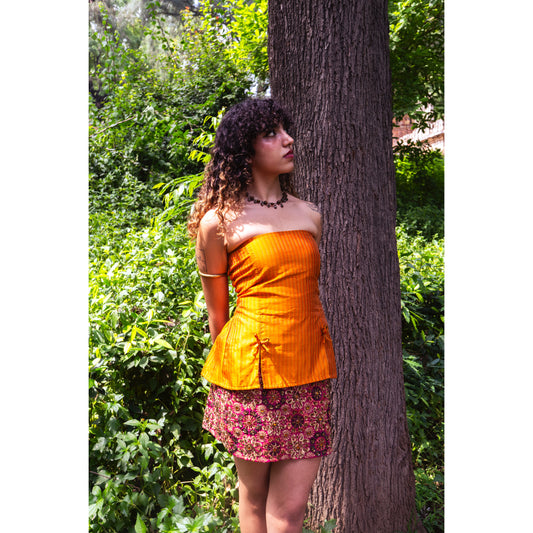 Rust Orange Striped Top