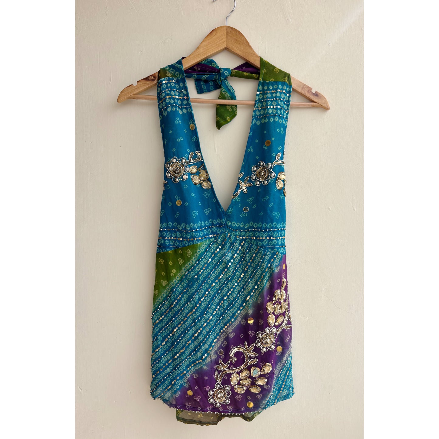 Neelam beaded halter neck top