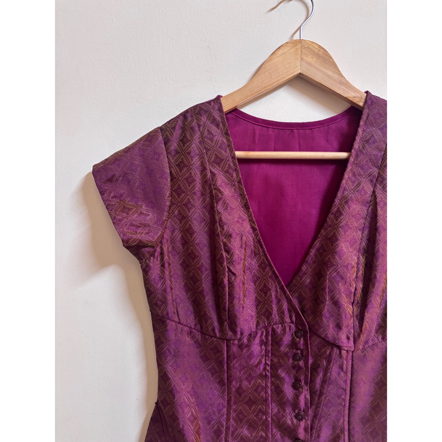 Apsara purple silk corset