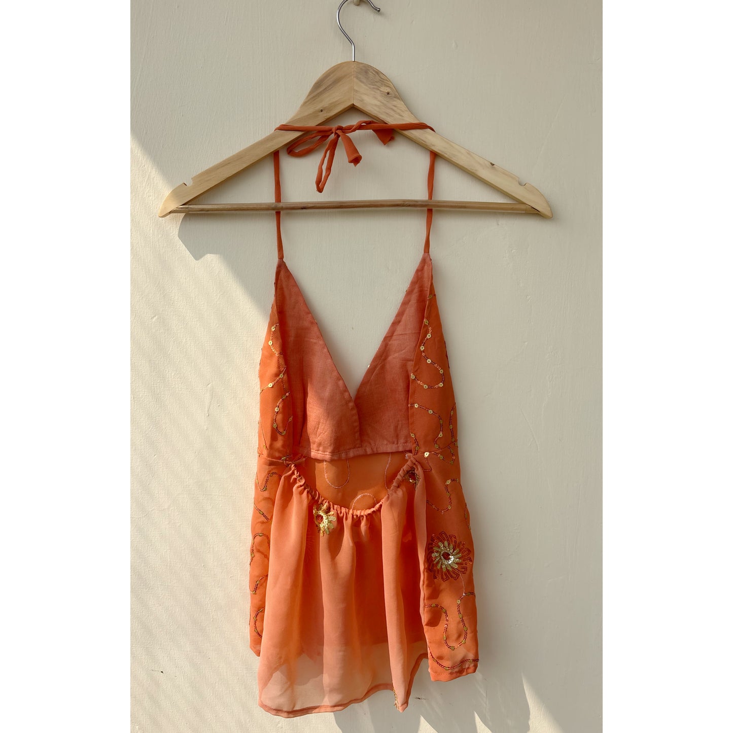 Sunny side sequins halter neck