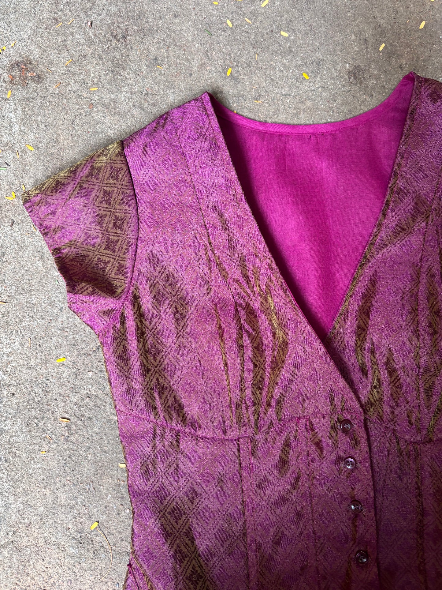 Apsara purple silk corset