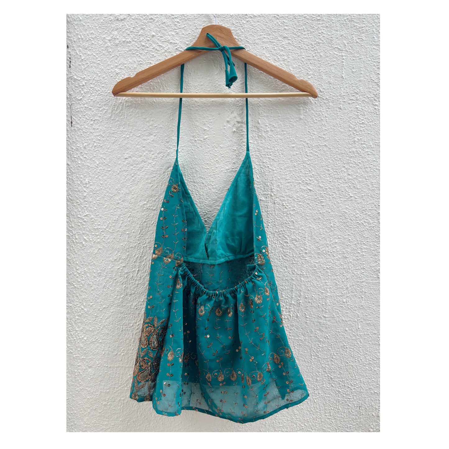 Teal paisley top