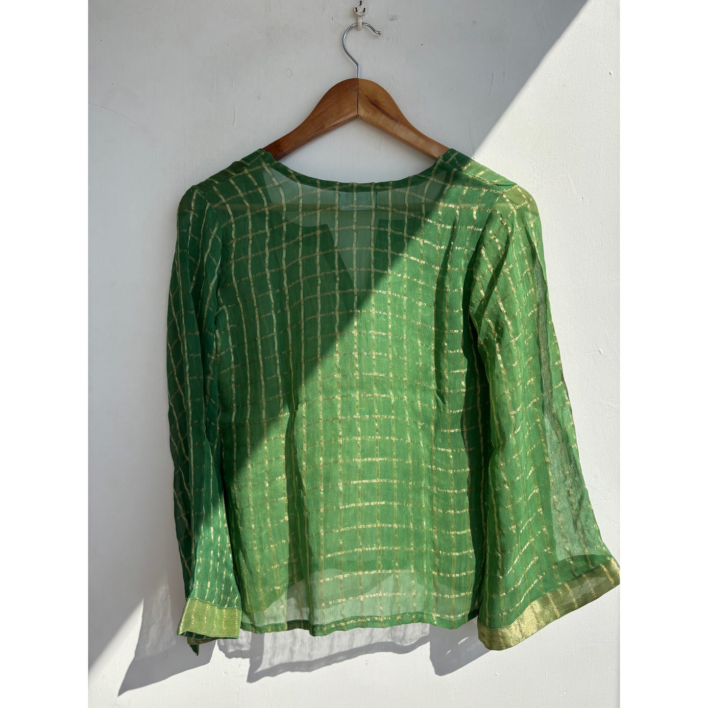 Green checkered kurta
