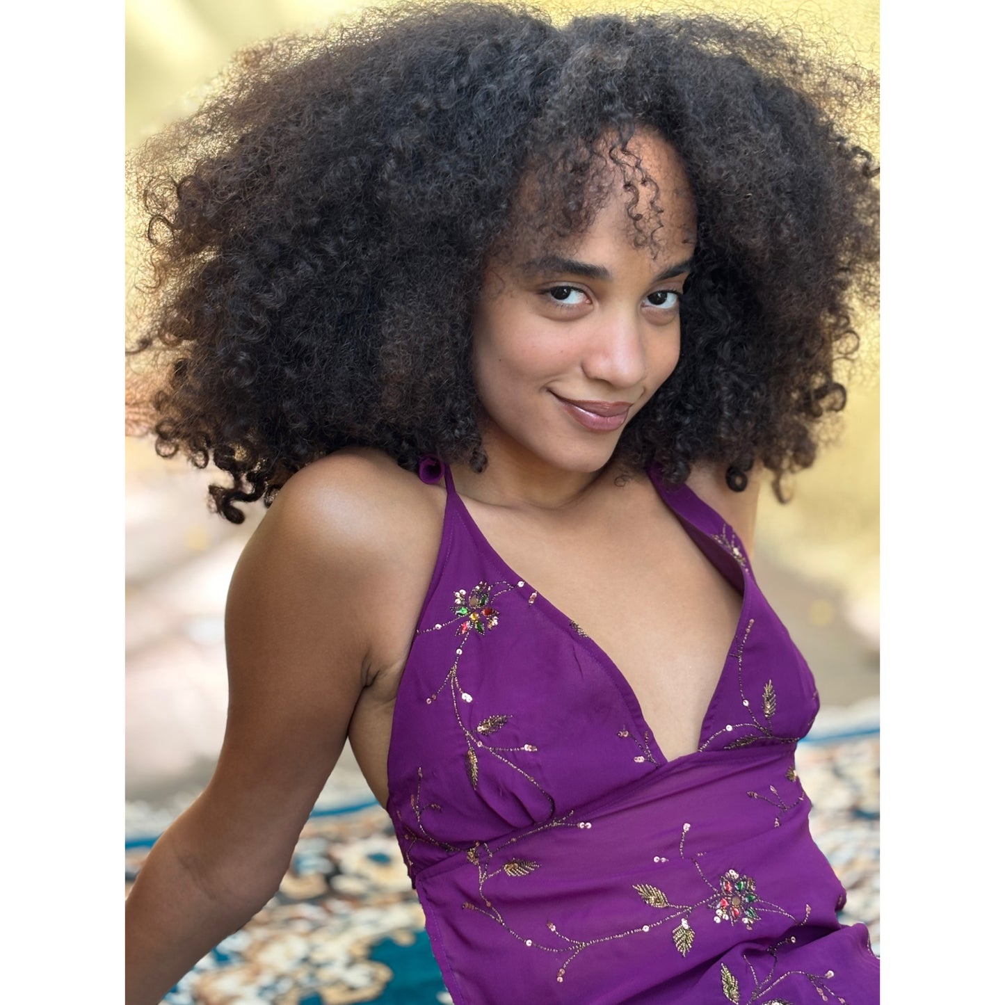 Purple supremacy backless top