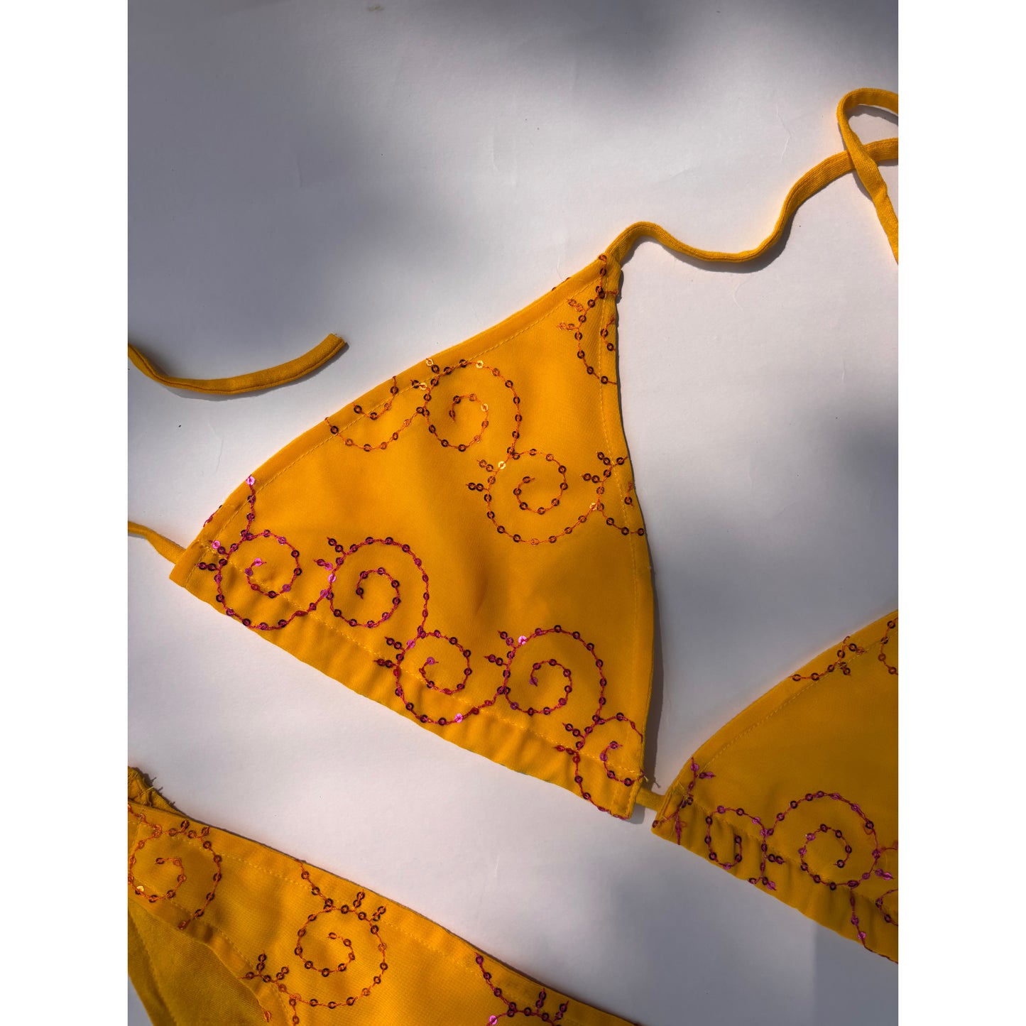 Sunny pink sequins bikini