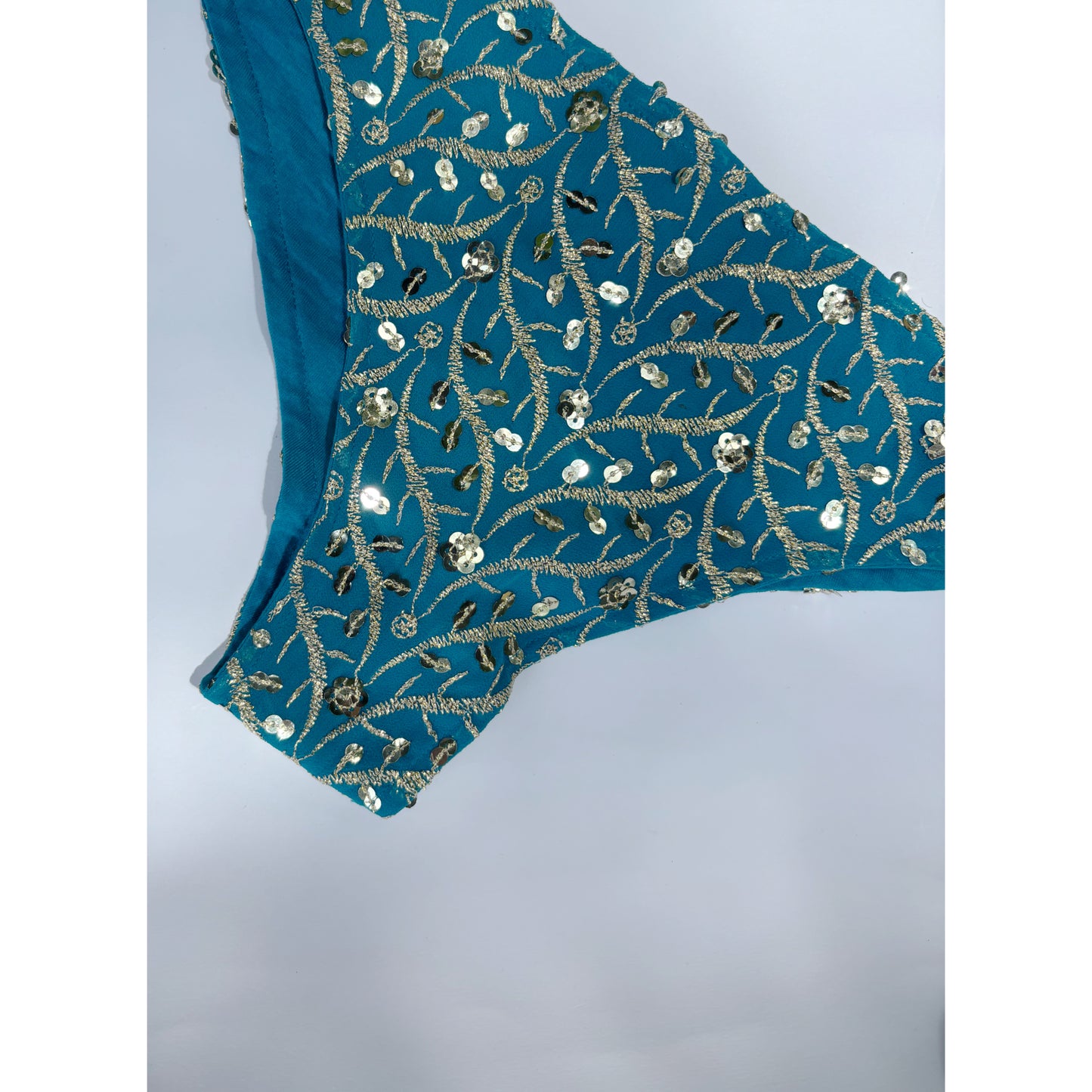 Blue sequin bikini