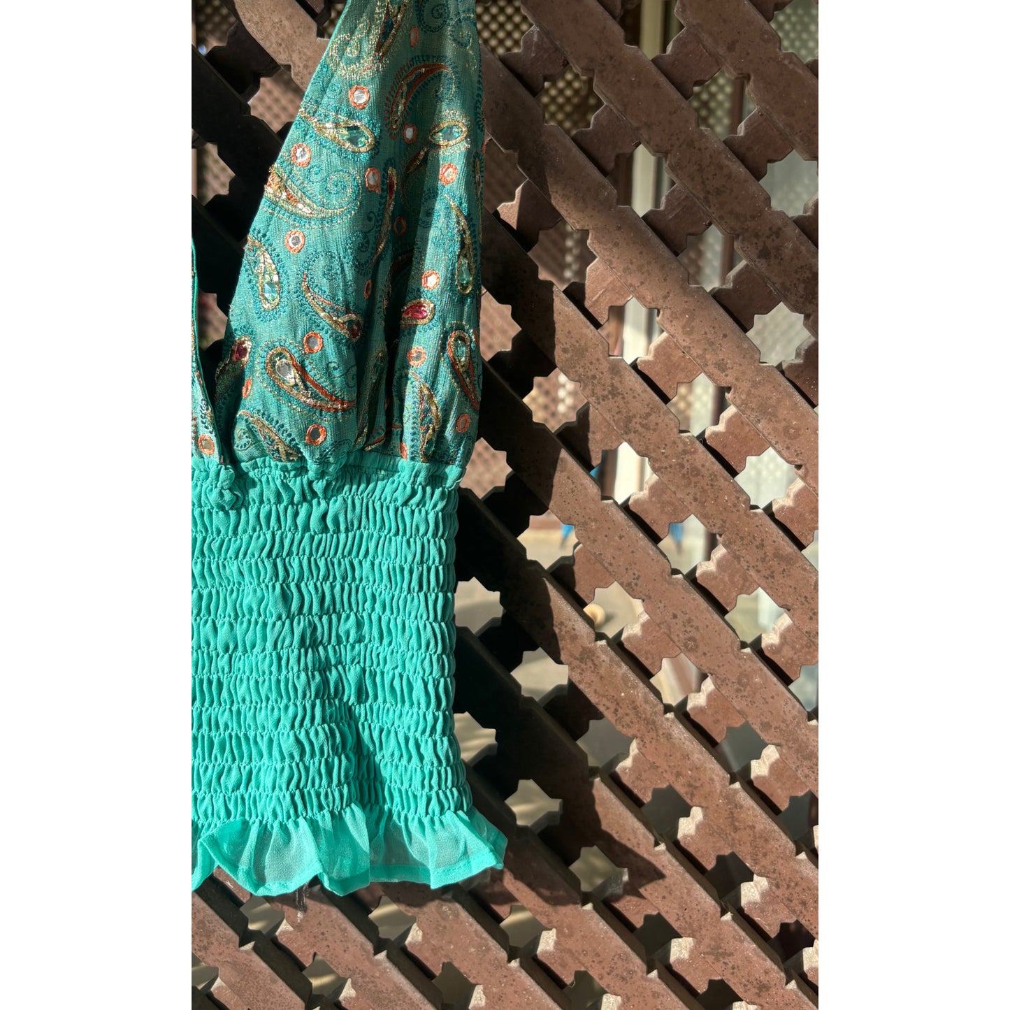 Sage Green Paisley Dream Halter Top