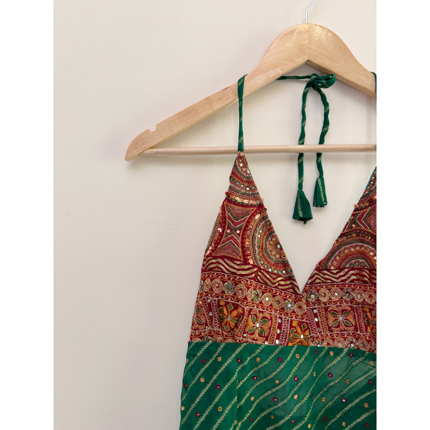 Rabari embroidered halter neck top