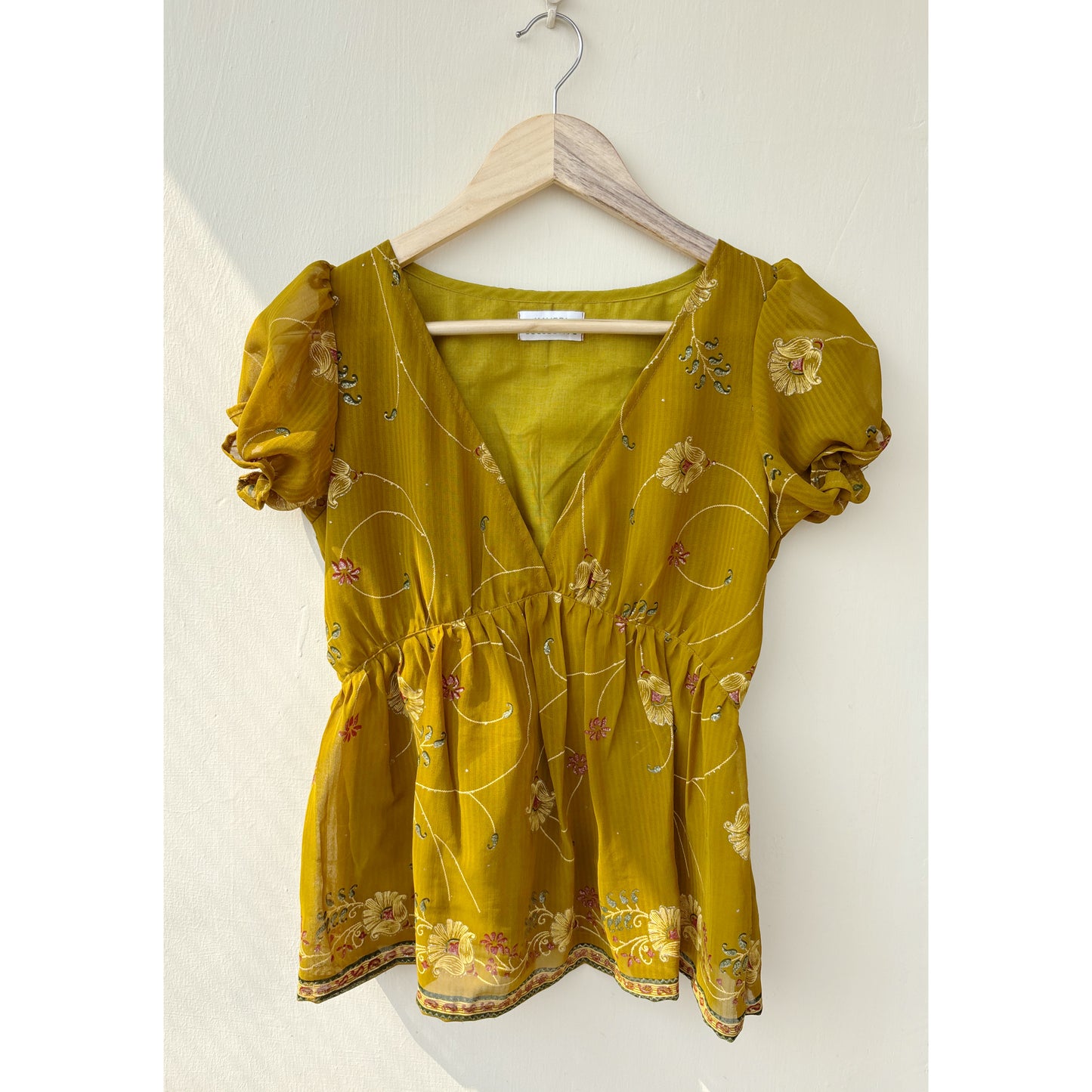 Mustard mughal motif top