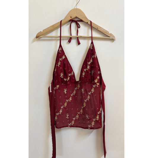 Maroon aari work top
