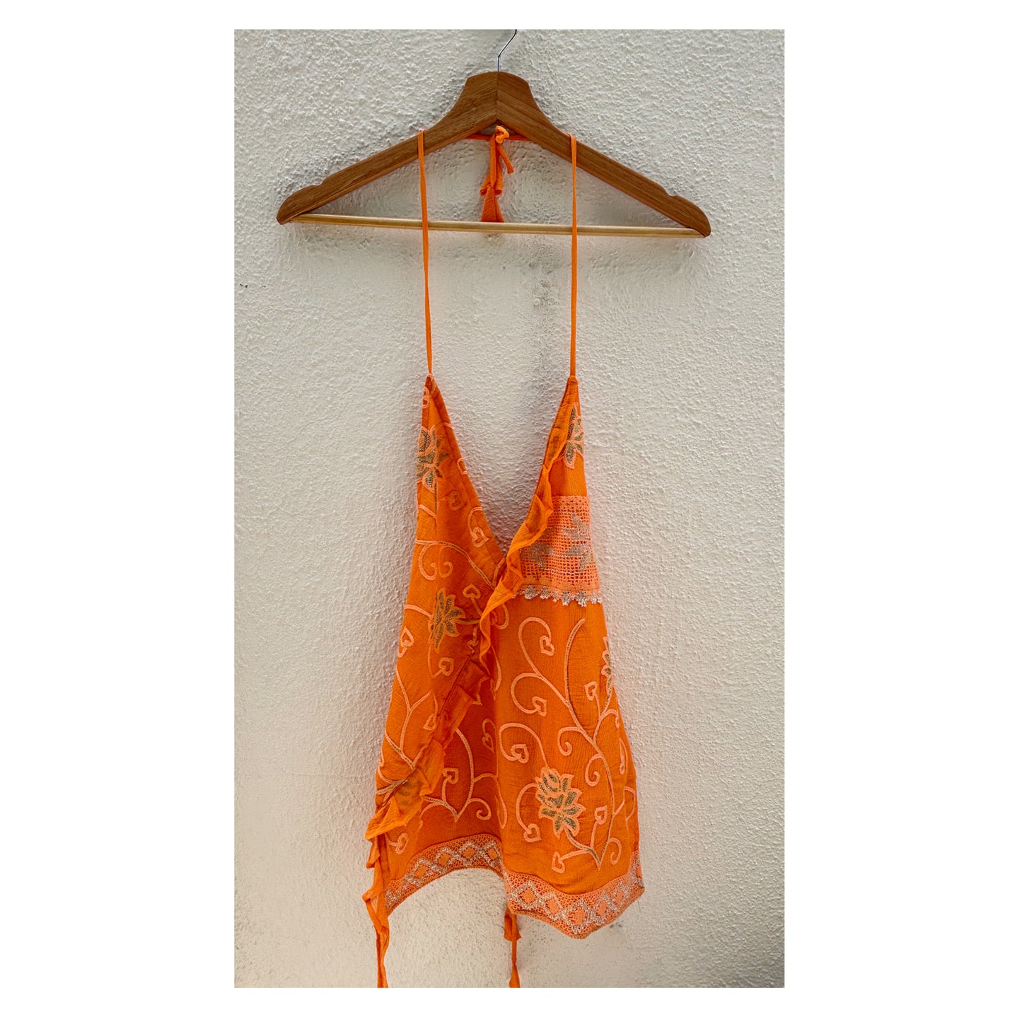Eternal orange embroidered top