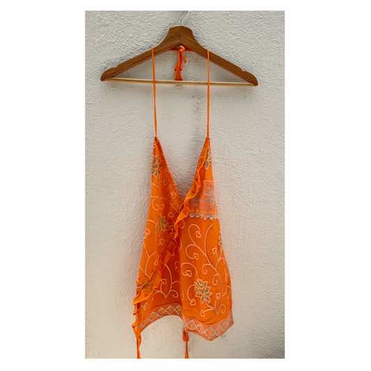 Eternal orange embroidered top