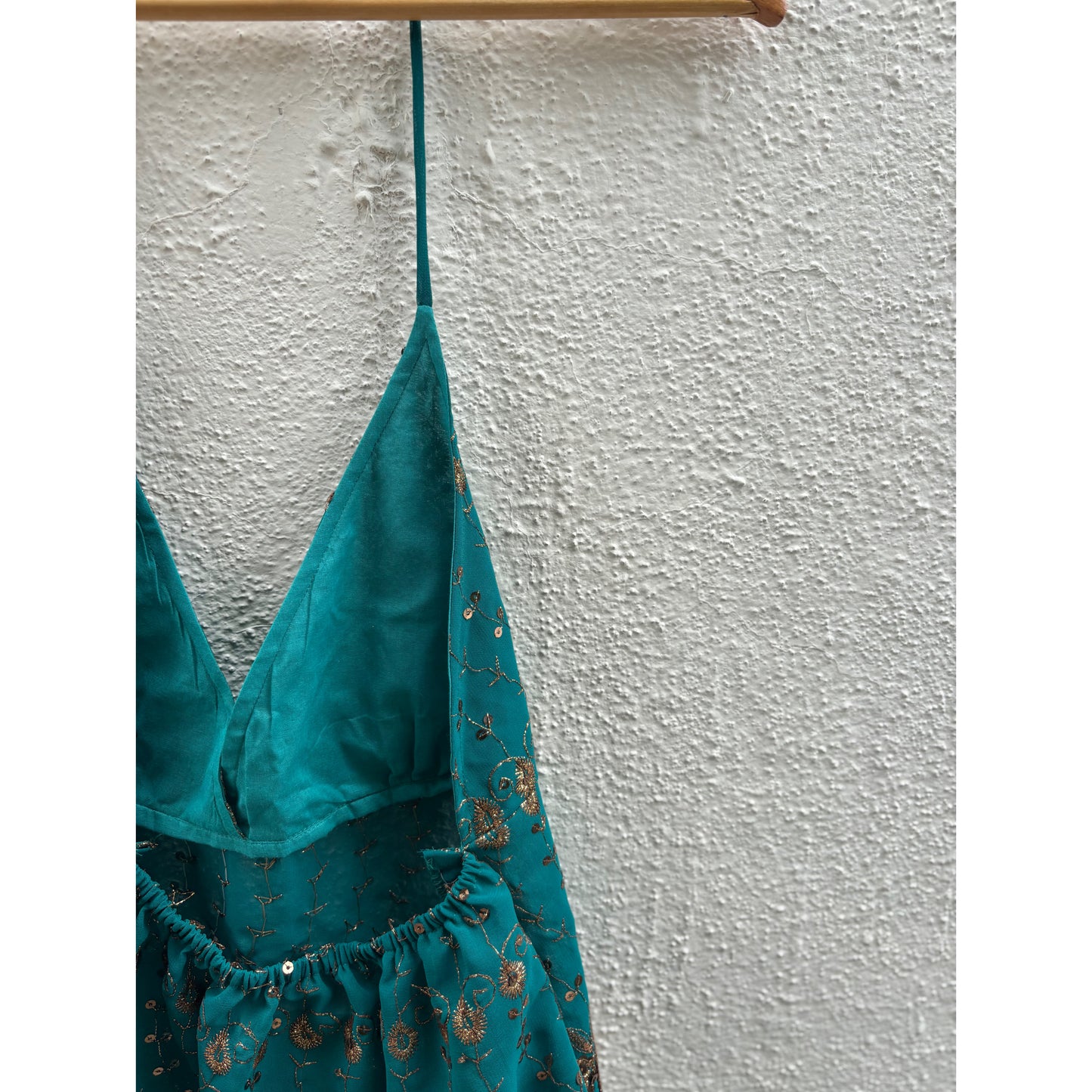 Teal paisley top