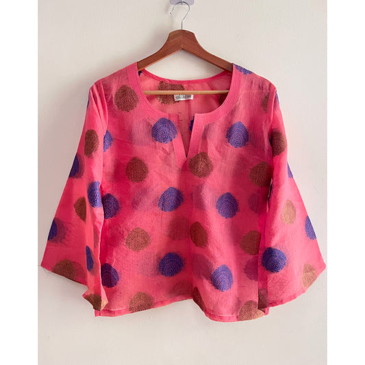 Pink butti kurta