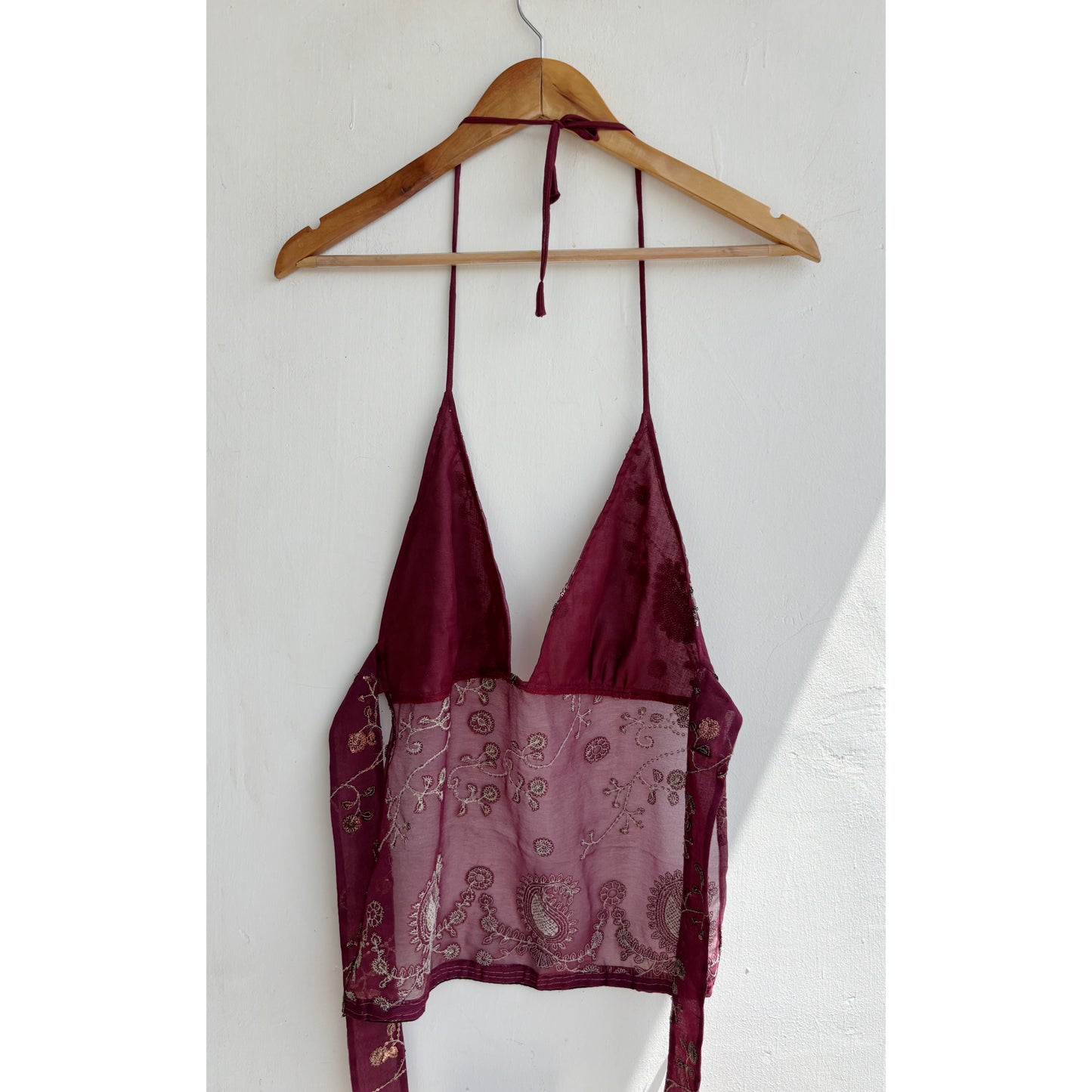 Wine sequins top