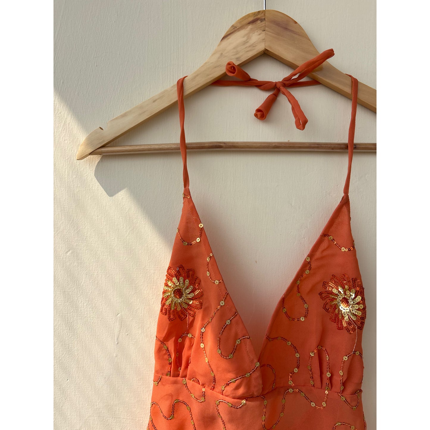 Sunny side sequins halter neck