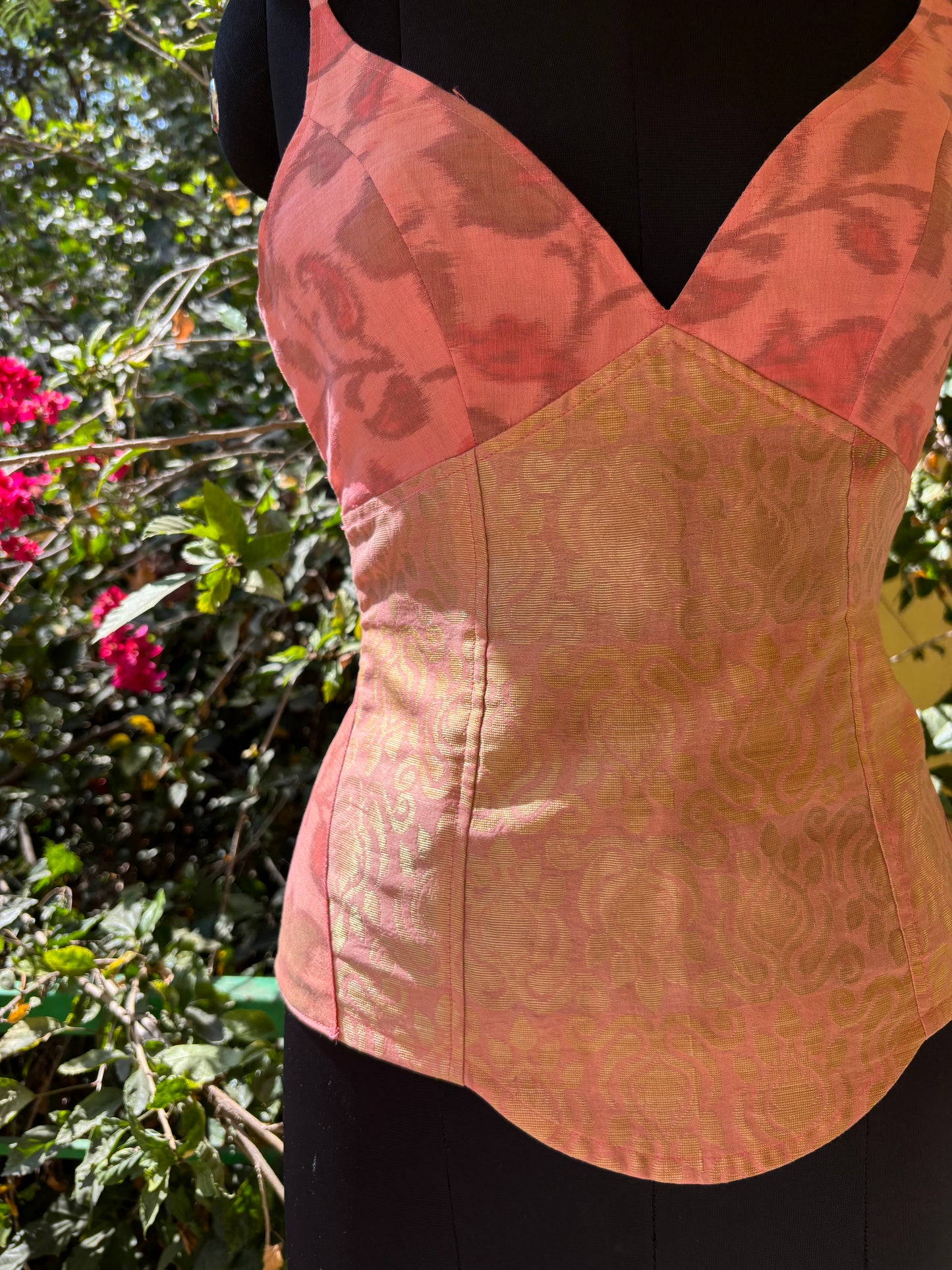 Pink self design corset