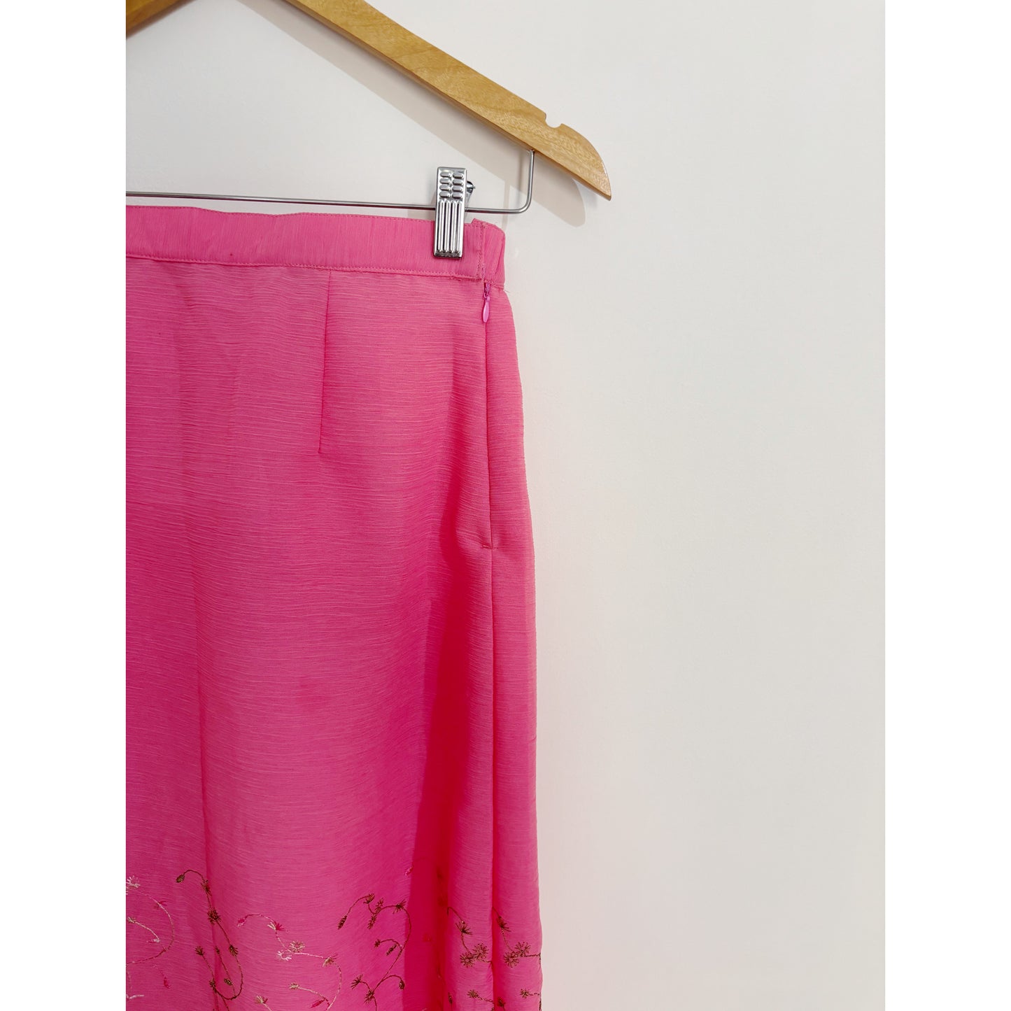 Pink & White Floral Embroidered Set