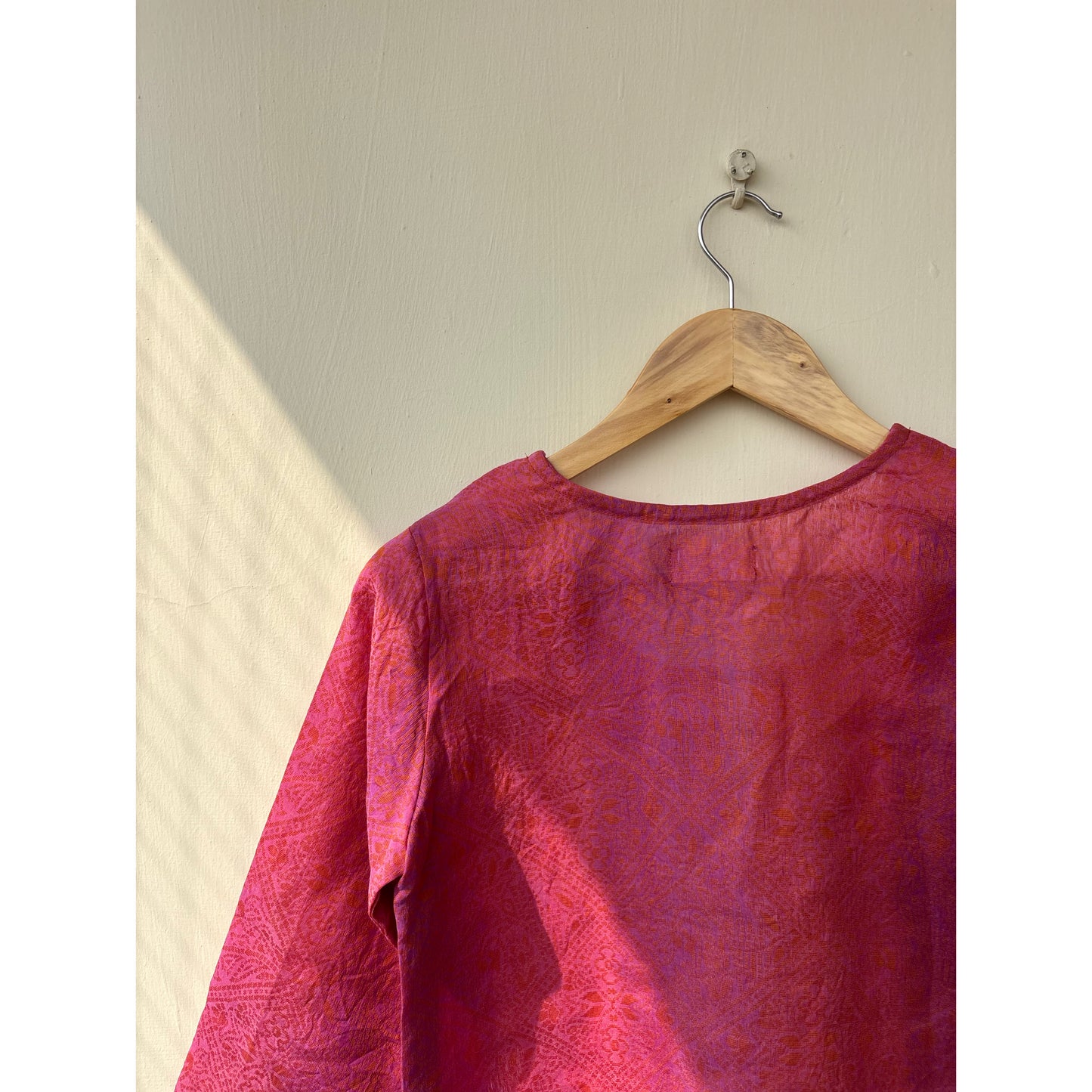 Pink hues with purple self design kurta