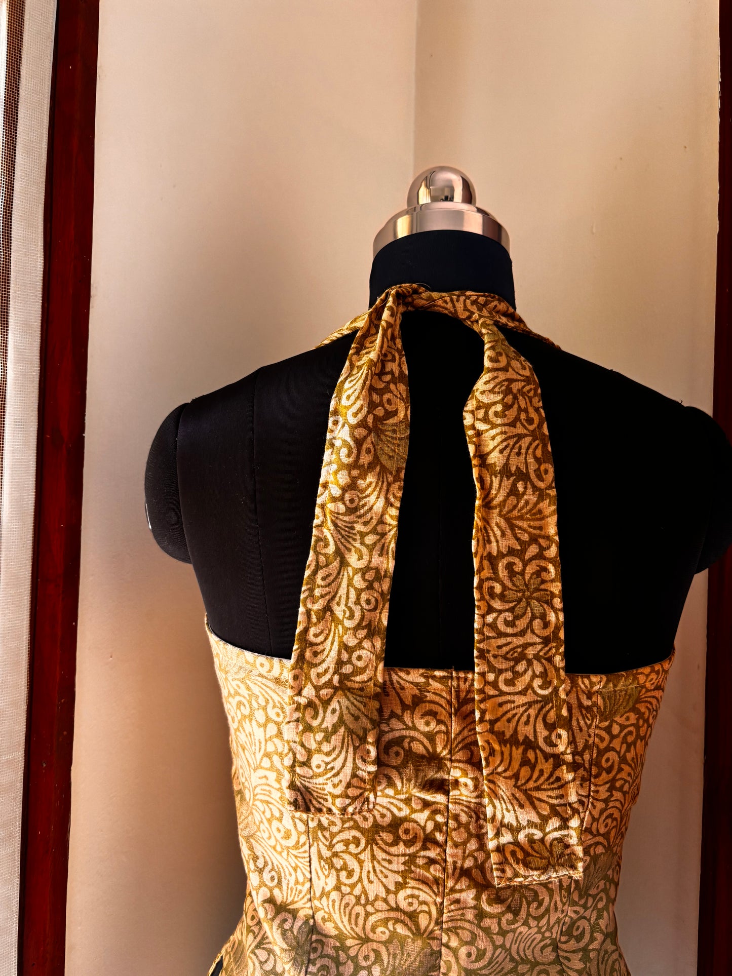 Warm gold olive green corset