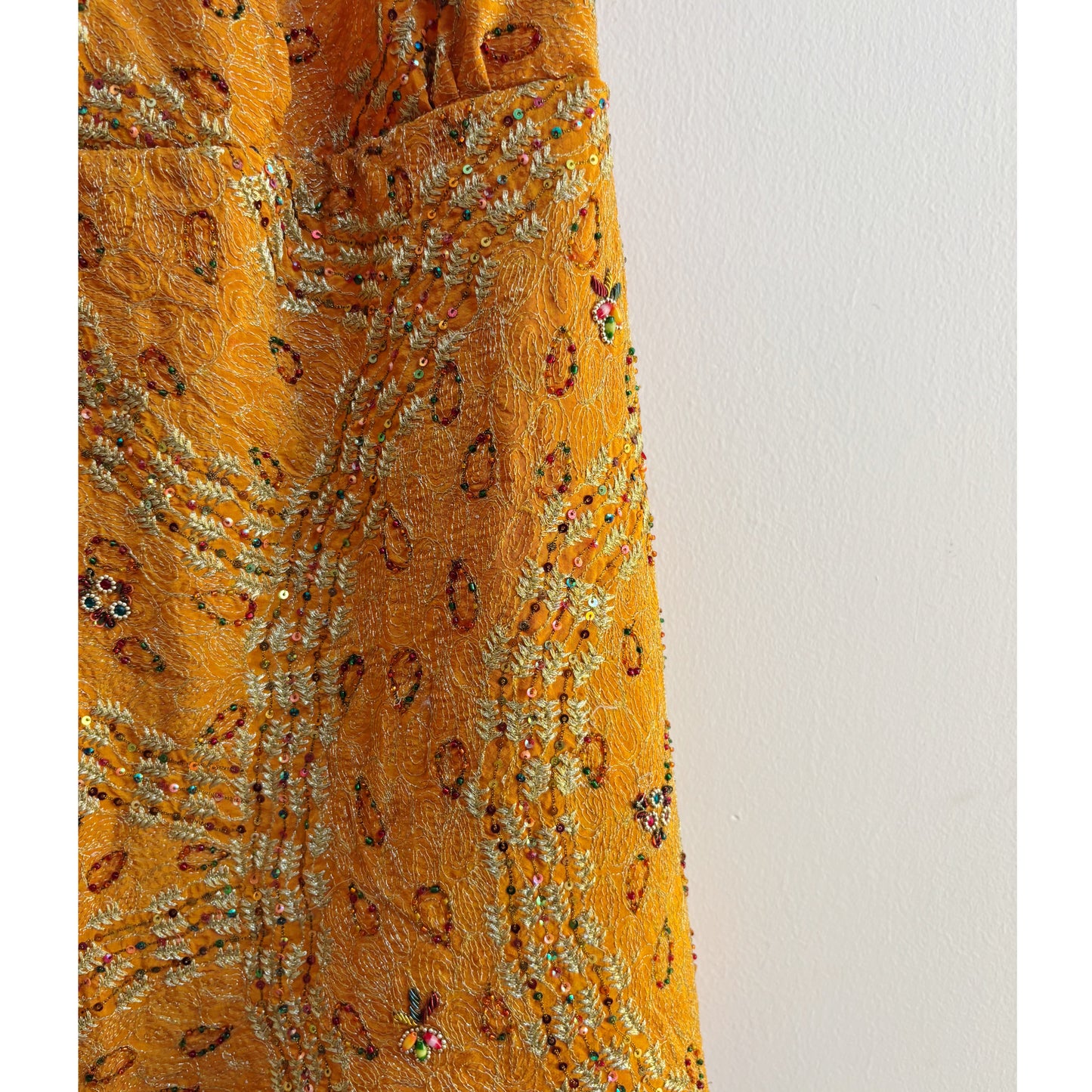 Rich burnt orange embroidered dress