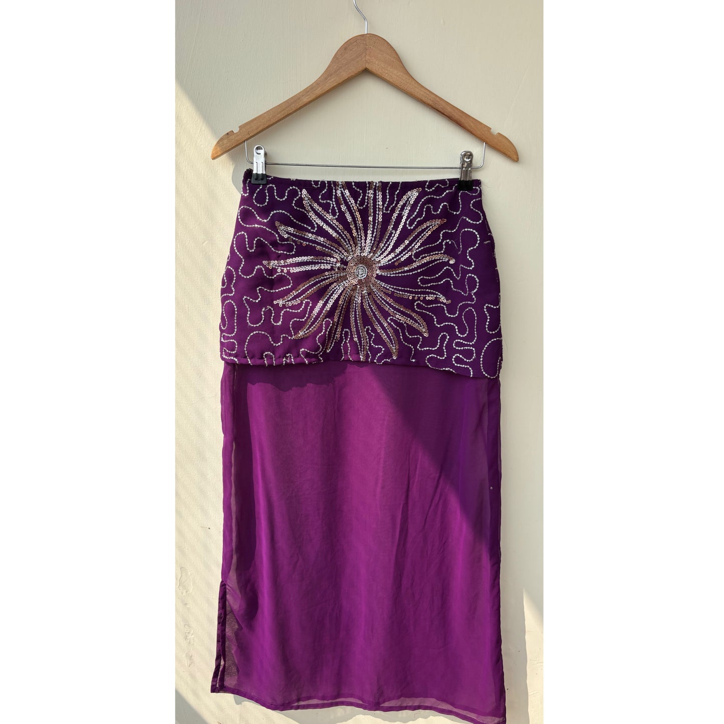 Purple starry sequins skirt