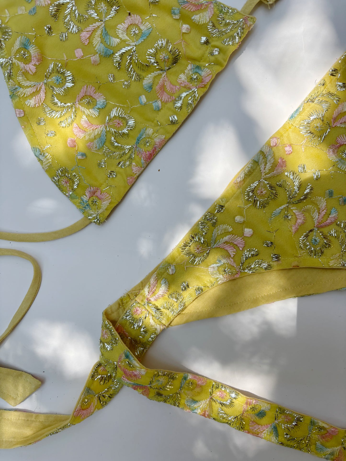Lemon embroidered bikini