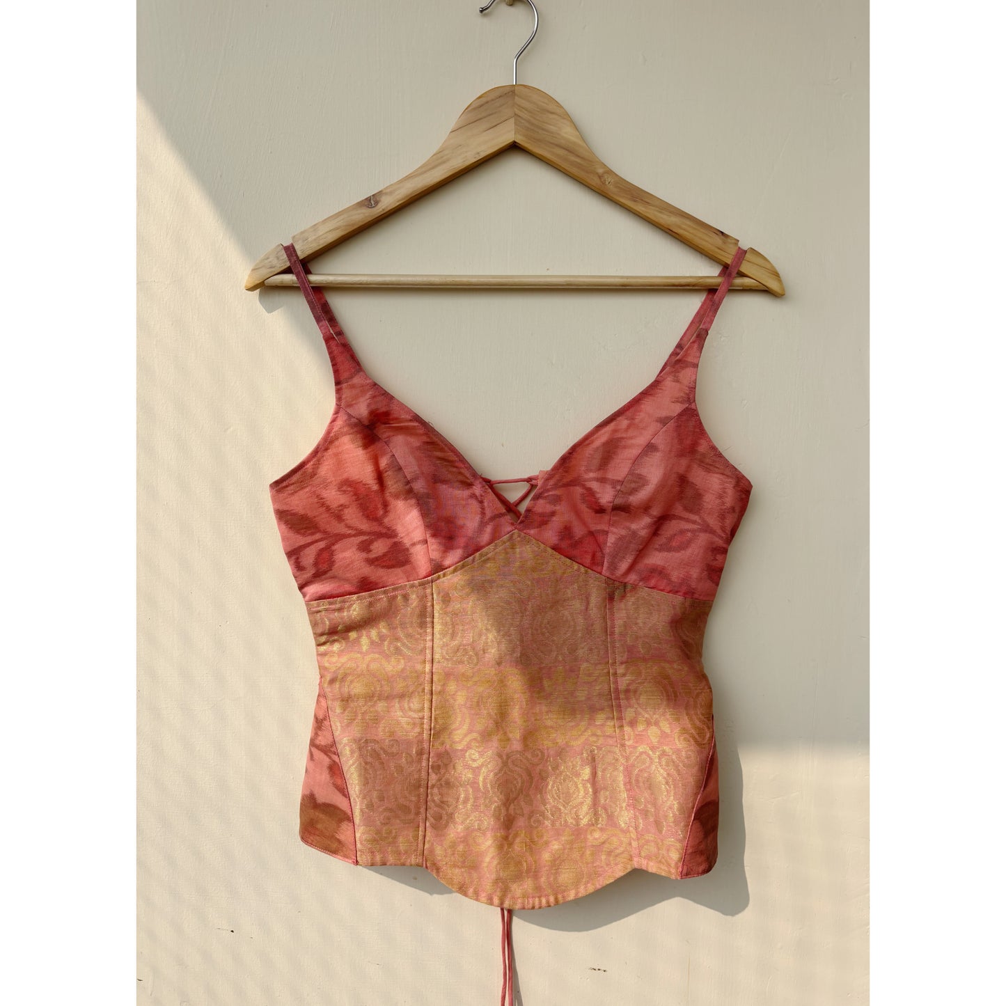 Pink self design corset