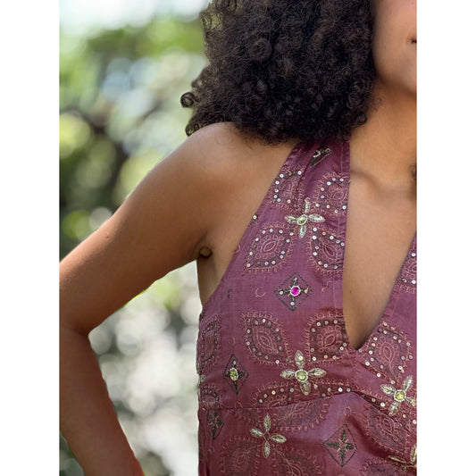 Mauve celestial halter top