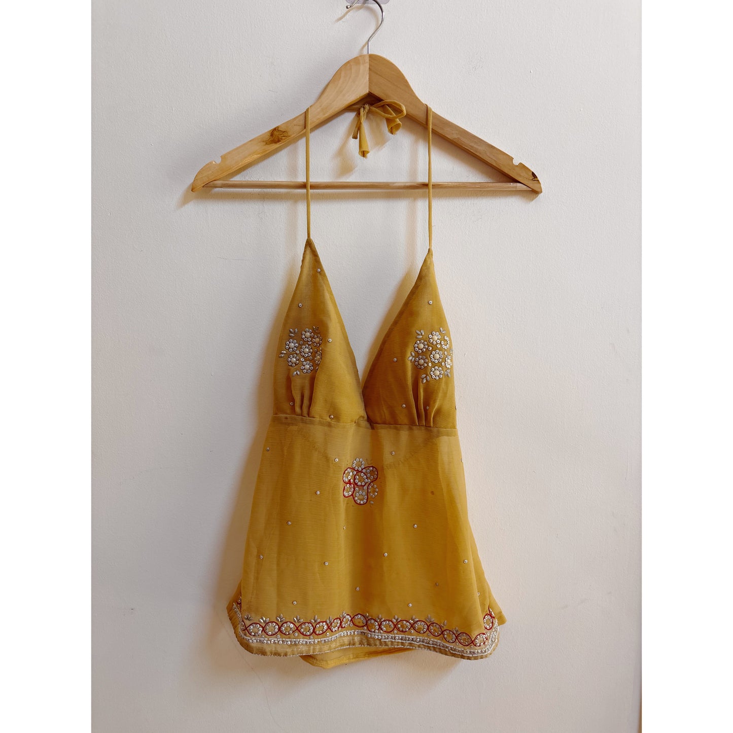Beige celestial halter neck