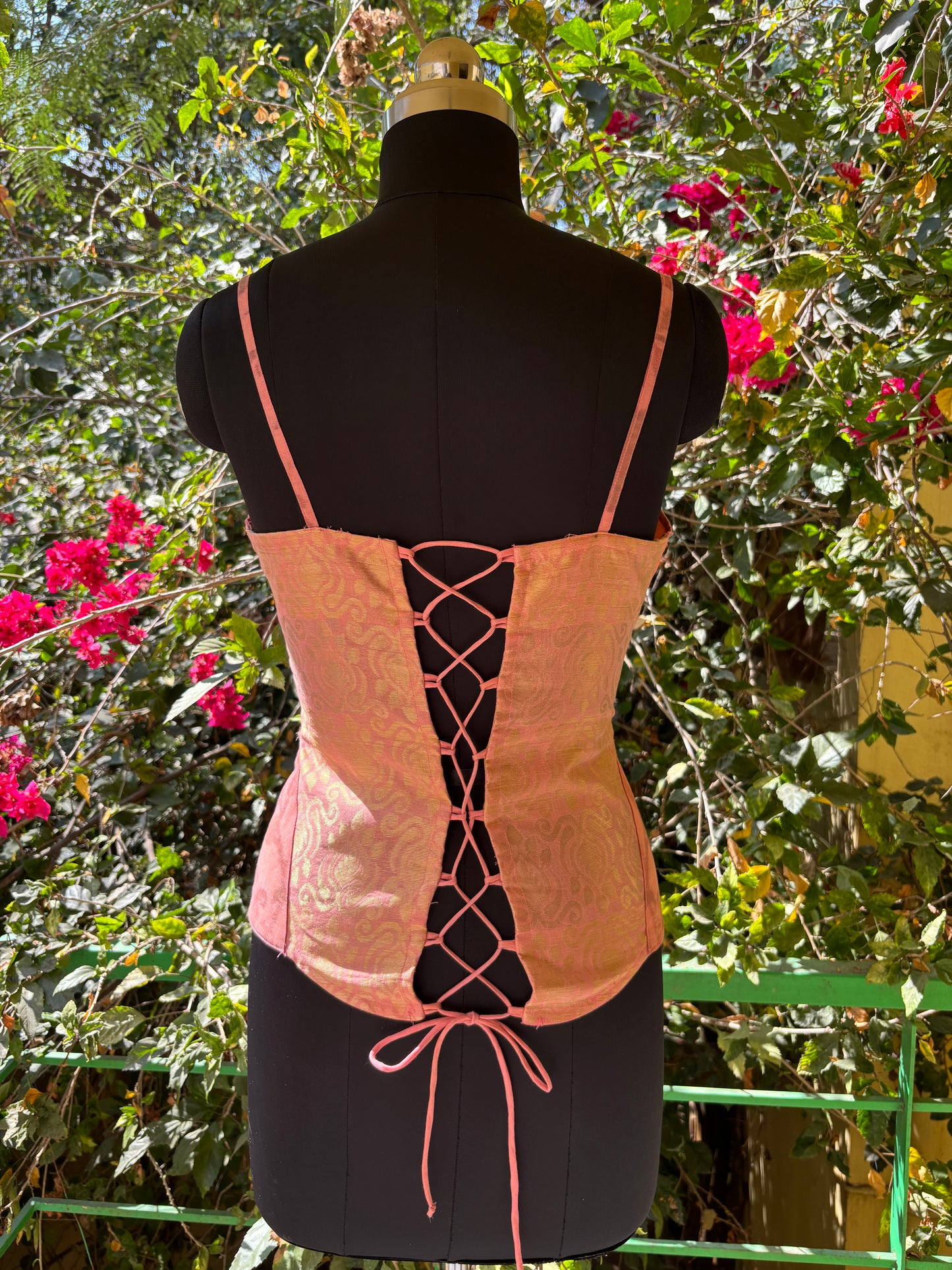 Pink self design corset